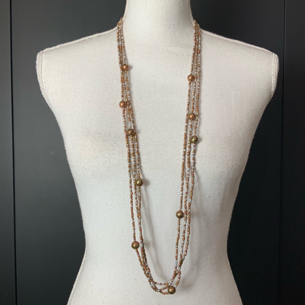 Vintage multi strand beaded necklace